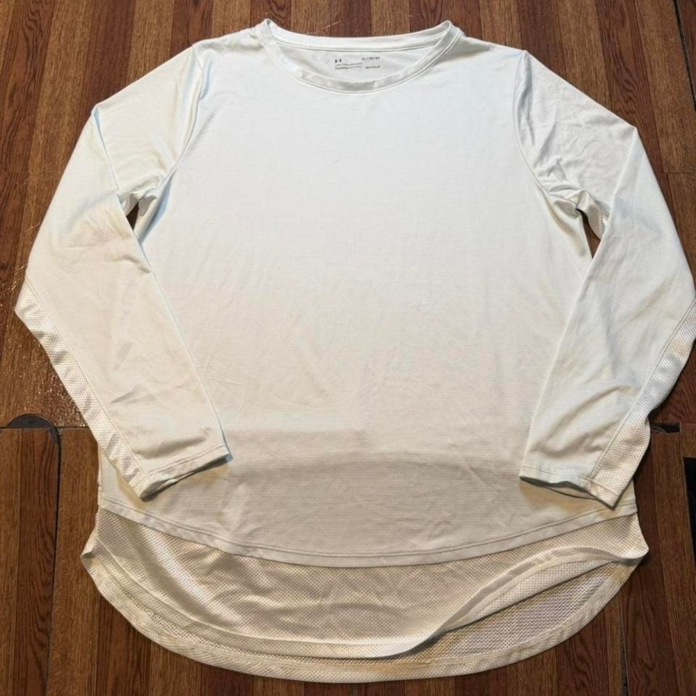 Under Armour White Heat Tech Retro Sportswear Running Sleeve Shirt XL